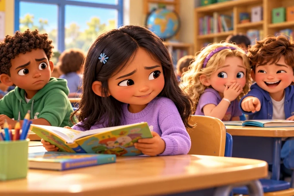 A classmate speaks a different language at home and some kids laugh at their accent.